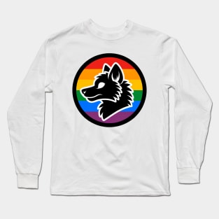 LGBTQ Pride Wolf Anthro Furry Rainbow Logo Long Sleeve T-Shirt
